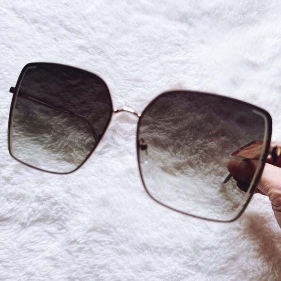 Monica Clear Blue Geometric Sunglasses - Picture 10 of 13